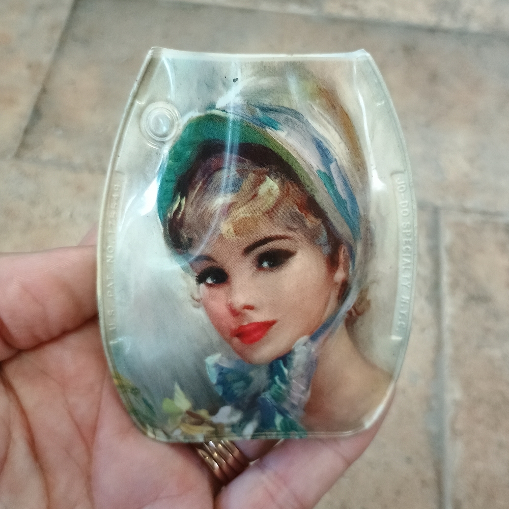 Vintage Rain Bonnet Holder With Bonnet
